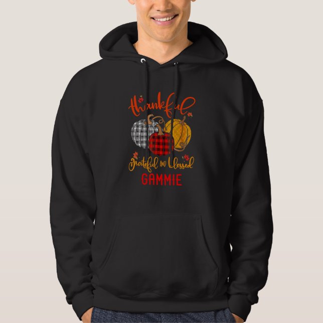 Sudadera Thankful Grateful Blessed Gammie Autumn Fall Pumpk (Anverso)