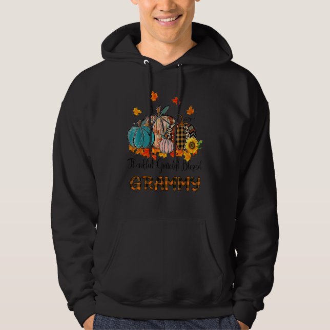 Sudadera Thankful Grateful Blessed Grammy Pumpkins Thanksgi (Anverso)