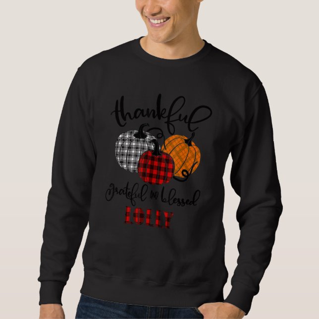 Sudadera Thankful Grateful Blessed Lolly Autumn Fall Pumpki (Anverso)