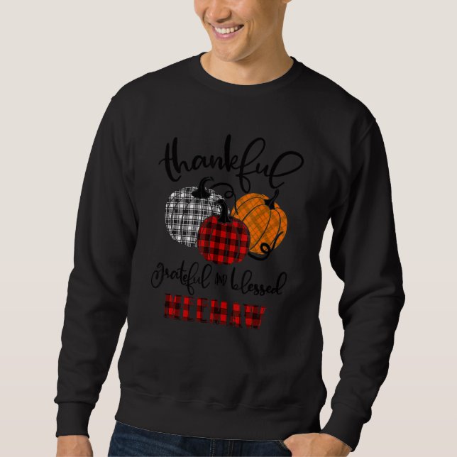 Sudadera Thankful Grateful Blessed Meemaw Autumn Fall Pumpk (Anverso)