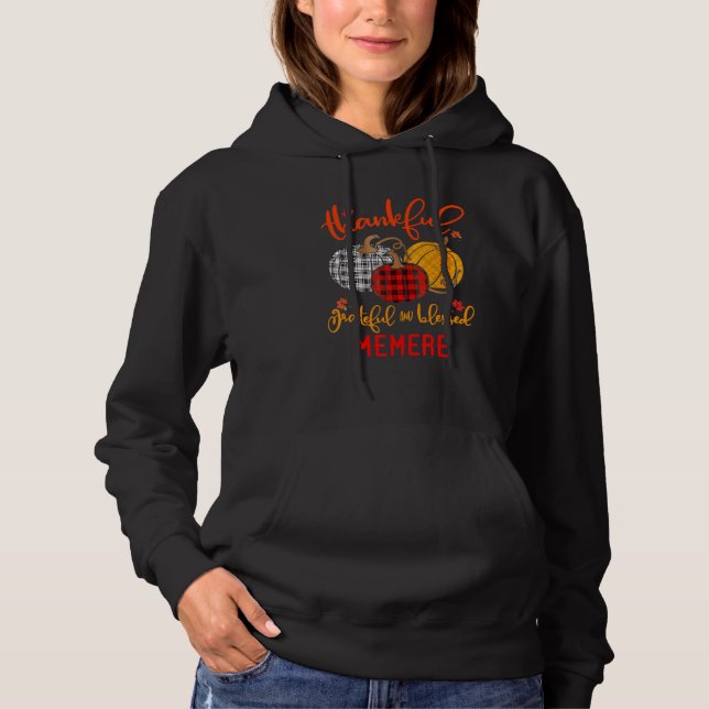 Sudadera Thankful Grateful Blessed Memere Autumn Fall Pumpk (Anverso)