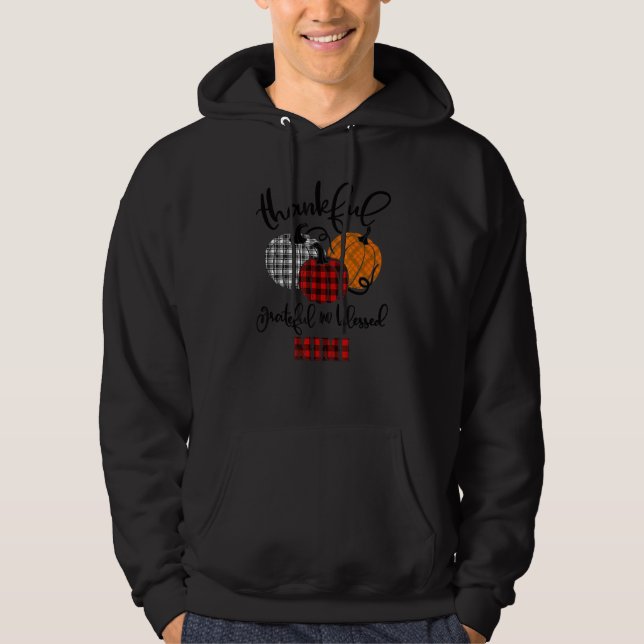 Sudadera Thankful Grateful Blessed Mimi Autumn Fall Pumpkin (Anverso)