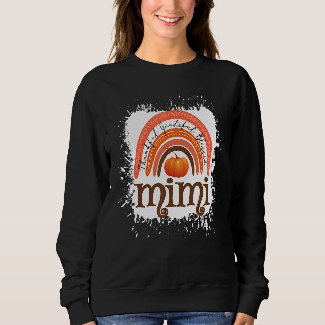 Sudadera Thankful Grateful Blessed Mimi Fall Pumpkin Thanks (Anverso)