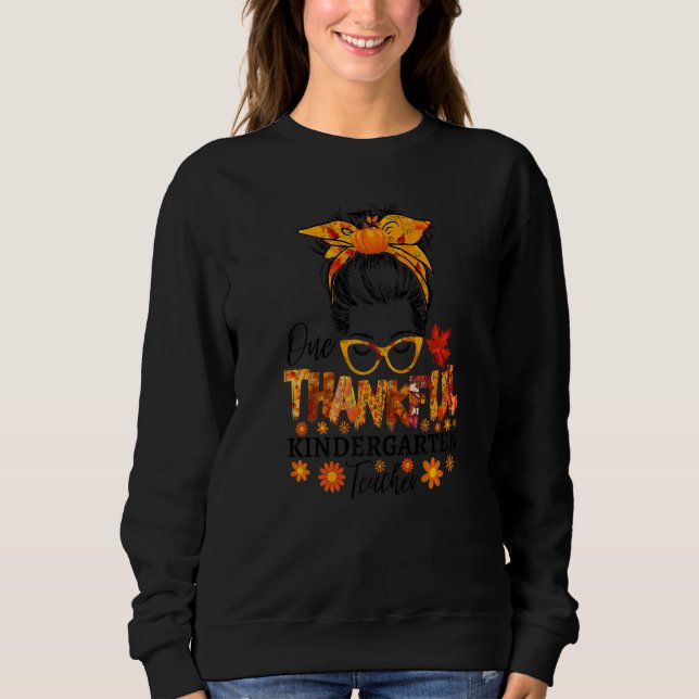 Sudadera thankful kindergarten teacher fall thanksgiving me (Anverso)