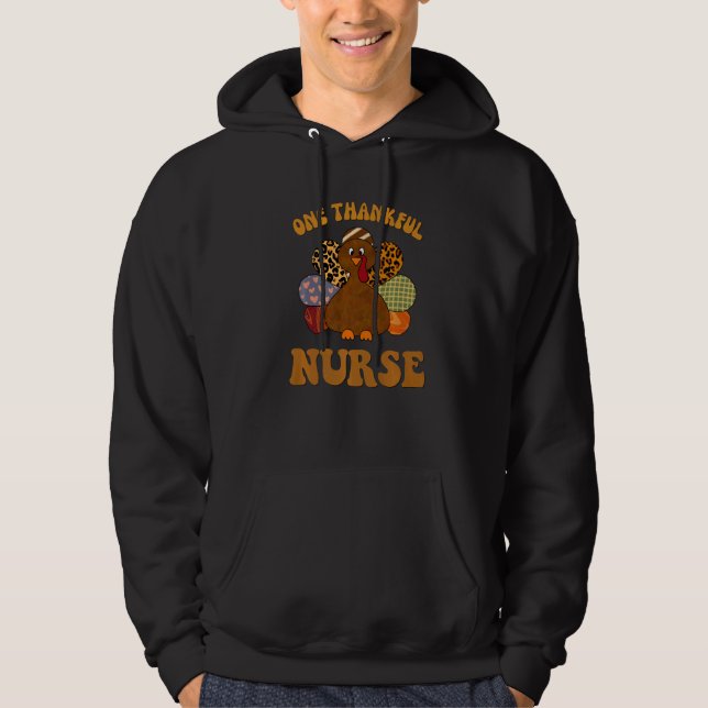 Sudadera thankful nurse for women fall thanksgiving turkey  (Anverso)