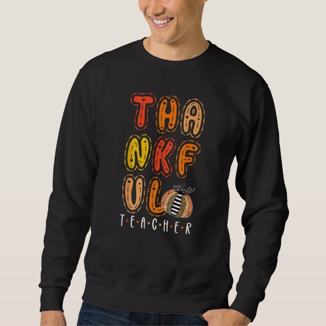 Sudadera Thankful Teacher Groovy Thanksgiving Teaching (Anverso)