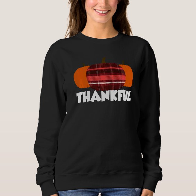 Sudadera Thankful Thanksgiving Pumpkin Flannel   (Anverso)