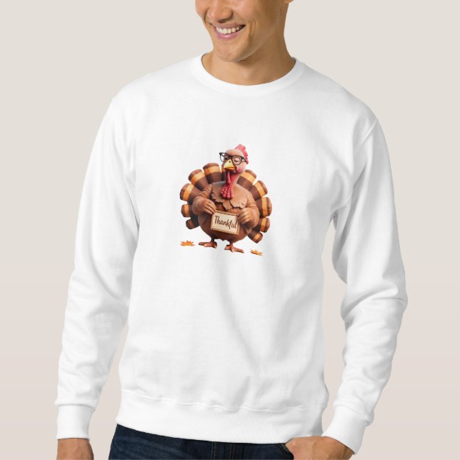 Sudadera Thankful Turkey Design – Funny Holiday Art (Anverso)