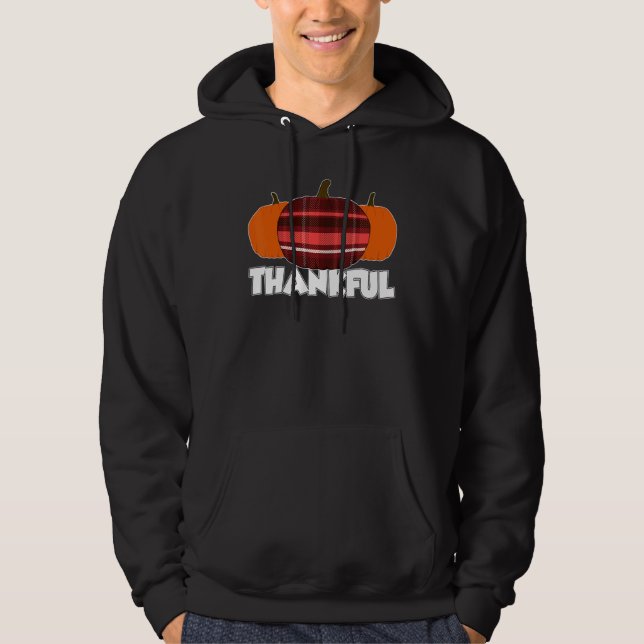 Sudadera Thankfull Thanksgiving Pumpkin Flannel (Anverso)