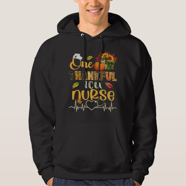 Sudadera Thanksg de Stethoscope de una enfermera de la ICU  (Anverso)