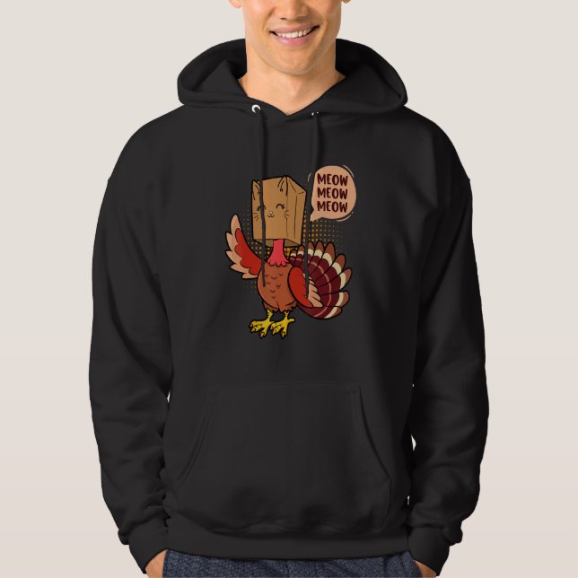 Sudadera Thanksgiving Cat   Fake Cat Meow Thanksgiving Turk (Anverso)