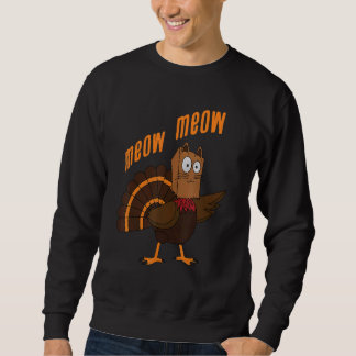 Sudadera Thanksgiving Cat Funny Fake Cat Meow Thanksgiving 