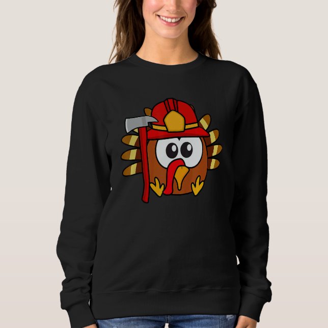 Sudadera Thanksgiving Firefighter Turkey   Feast Day (Anverso)