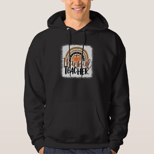 Sudadera Thanksgiving  For Teacher Rainbow Thankful Teacher (Anverso)