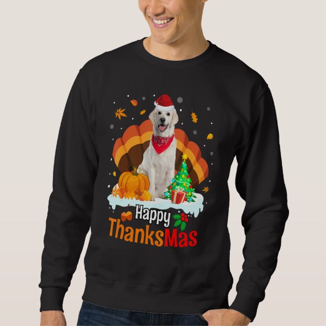 Sudadera Thanksgiving Golden Retriever Happy Christmas Than (Anverso)