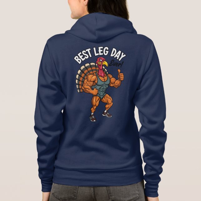 Sudadera Thanksgiving Leg Day Adult Full-Zip Hoodie (Reverso)