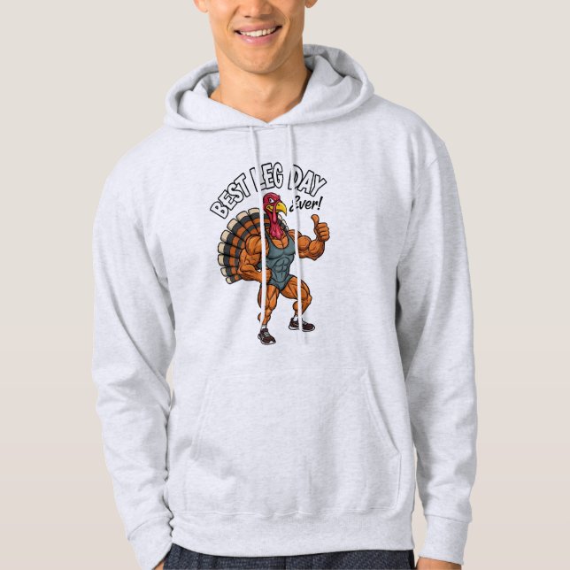 Sudadera Thanksgiving Leg Day Adult Pullover Hoodie (Anverso)