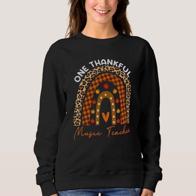 Sudadera Thanksgiving Rainbow Leopard One Thankful Music Te (Anverso)
