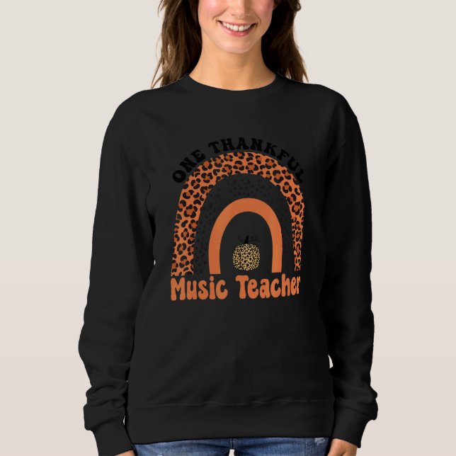 Sudadera Thanksgiving Rainbow Leopard One Thankful Music Te (Anverso)