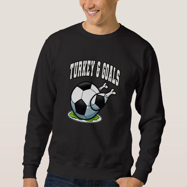 Sudadera Thanksgiving Soccer Turkey Goals Men Boys (Anverso)