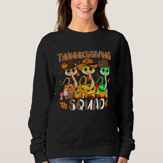 Sudadera Thanksgiving Squad Leopard Three Fall Snakes Weari (Anverso)