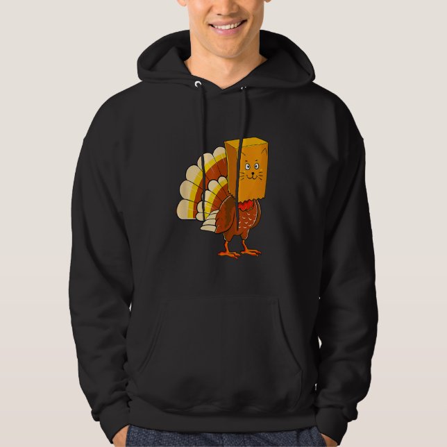 Sudadera Thanksgiving Turkey Fake Cat Meow  Cat Thanksgivin (Anverso)