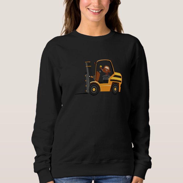 Sudadera Thanksgiving Turkey Tractor Construction Vehicle T (Anverso)