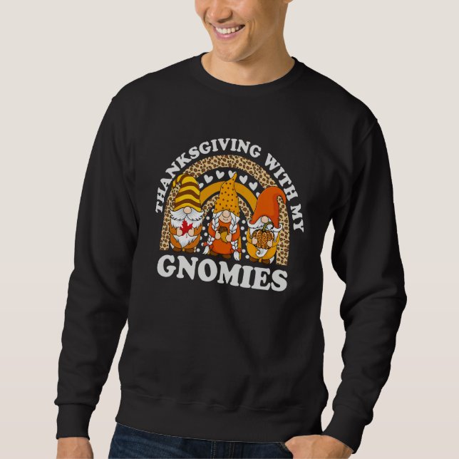 Sudadera Thanksgiving With My Gnomies Autumn Gnomes Leopard (Anverso)