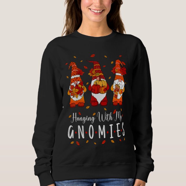 Sudadera Thanksgiving With My Gnomies Fall  Autumn Gnome (Anverso)