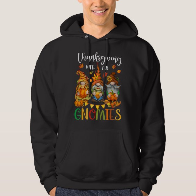 Sudadera Thanksgiving With My Gnomies Fall Autumn Vibes (Anverso)