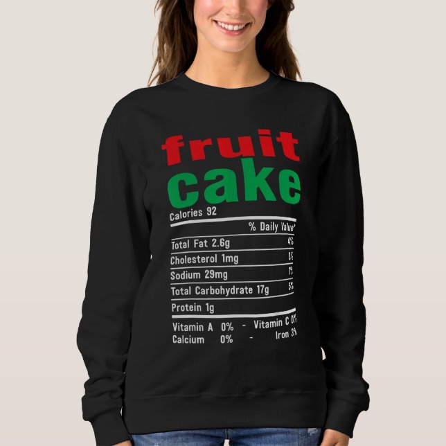 Sudadera Thanksgiving Xmas Costume Nutrition Facts Fruit Ca (Anverso)