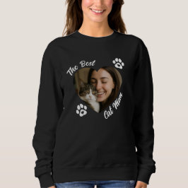 Sudadera "The Best Cat Mom" Personalized Photo Heart 