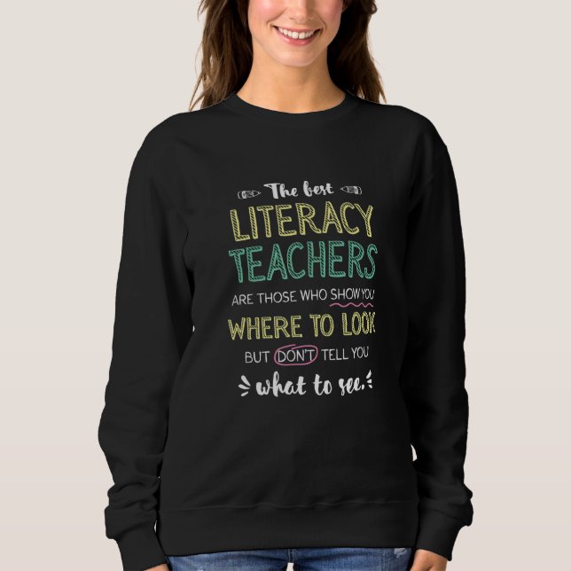 Sudadera The best Literacy Teachers Show Where To Look Funn (Anverso)