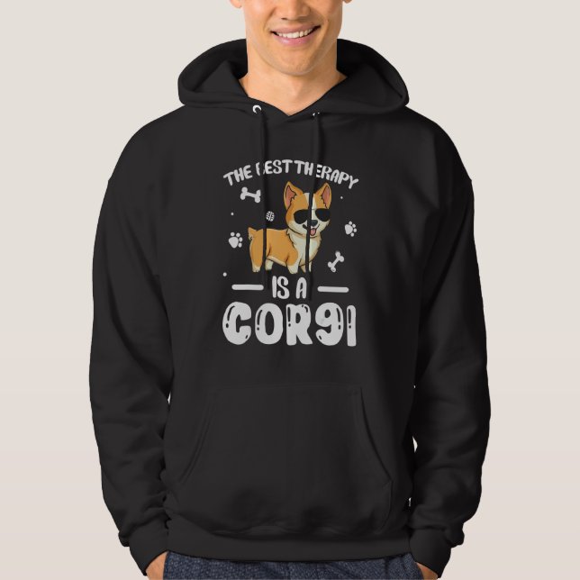 Sudadera The Best Therapy Is A Corgi Dog Lover Owner Funny (Anverso)