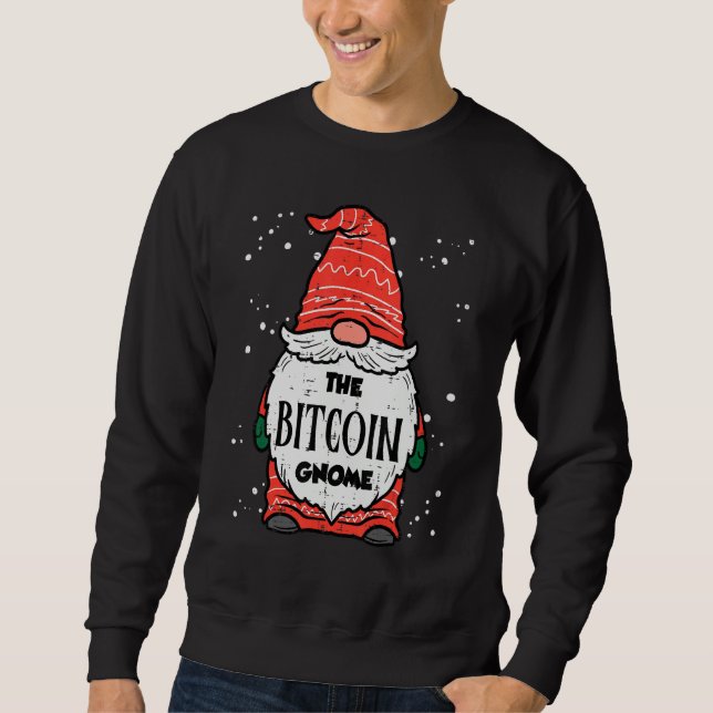 Sudadera The Bitcoin Gnome Crypto Matching Christmas Family (Anverso)
