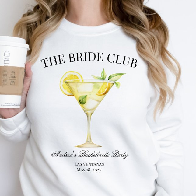 Sudadera The Bride Social Club Lemon Cocktail Bride (Customizable Wording.)
