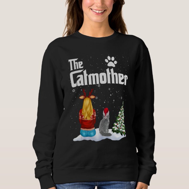 Sudadera The Catmother Maine Coon Cat Mom Christmas   Kitty (Anverso)