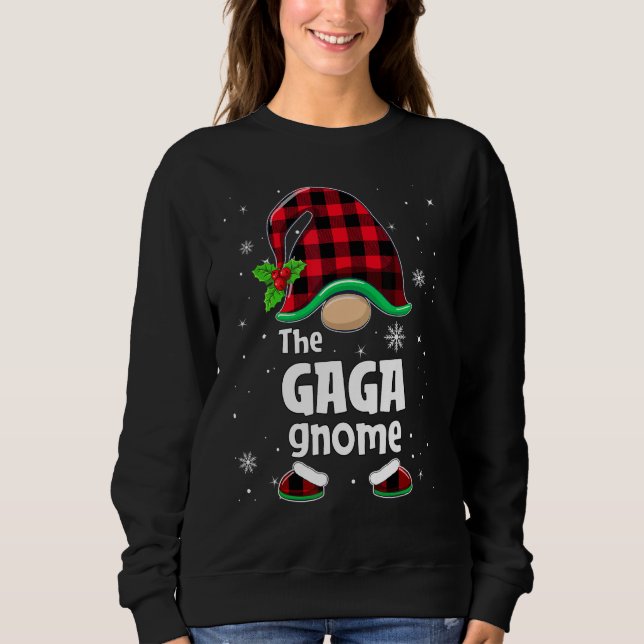 Sudadera The Gaga Gnome Buffalo Plaid Christmas Matching Fa (Anverso)