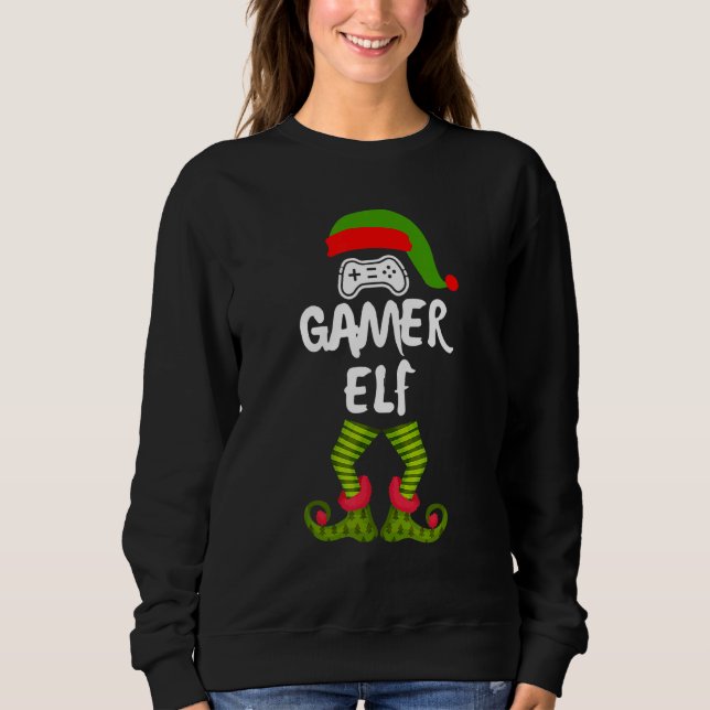 Sudadera The Gamer Elf Christmas Pajama  For Gamer Boys (Anverso)