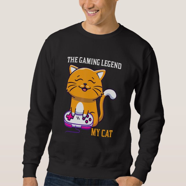 Sudadera The Gaming Legend My Cat Gamer Kitten Cute Meme (Anverso)