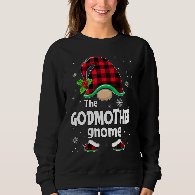 Sudadera The Godmother Gnome Buffalo Plaid Christmas Matchi (Anverso)