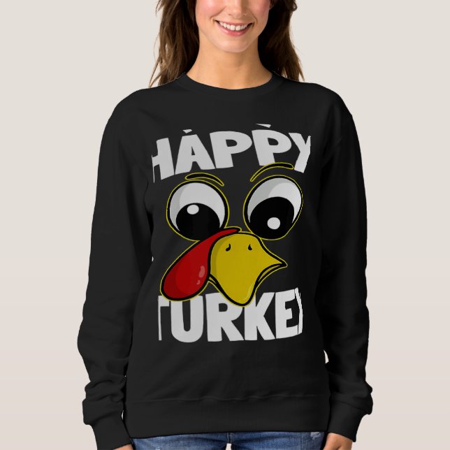 Sudadera The Happy Turkey Family Group Matching Thanksgivin (Anverso)