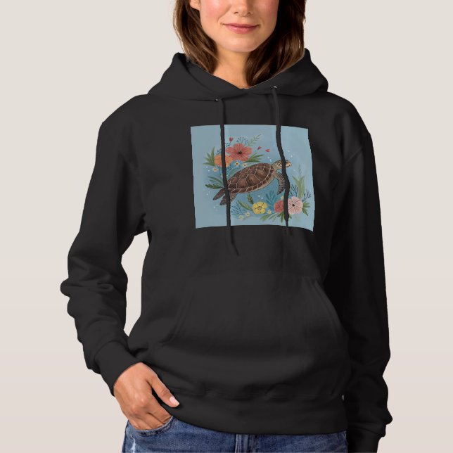 Sudadera The illustration of a sea turtle (Anverso)