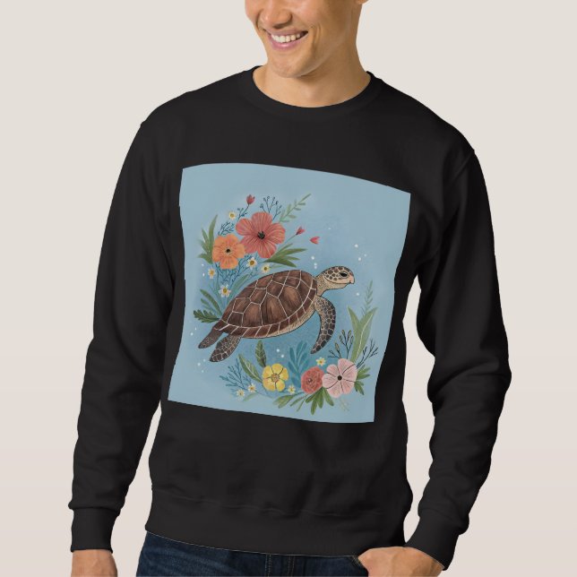 Sudadera The illustration of a sea turtle (Anverso)