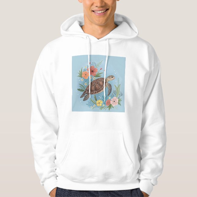 Sudadera The illustration of a sea turtle (Anverso)