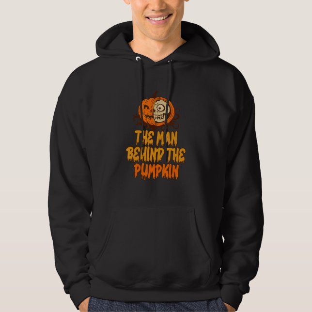 Sudadera The Man Behind The Pumpkin Halloween Pregnancy Rev (Anverso)