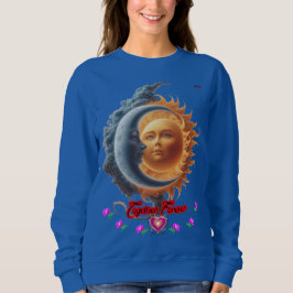 Sudadera The Moon and the Sun together on a Blue Navy