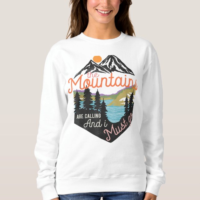 Sudadera The Mountains Are Calling Vintage Hiking Adventure (Anverso)