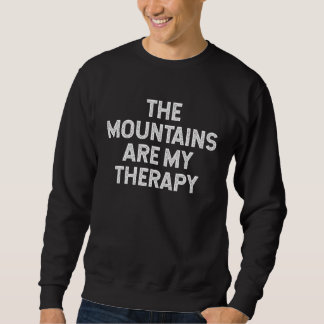 Sudadera The Mountains Are My Therapy hiking camping retro 