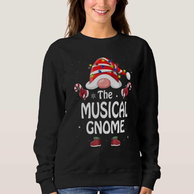 Sudadera The Musical Gnome Tree Light Buffalo Plaid Christm (Anverso)
